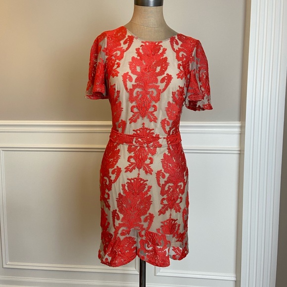 For Love And Lemons Dresses & Skirts - # 14 For Love and Lemons Temecula Red Lace Overlay dress, SAN MARCOS, size s